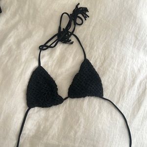 Acacia black crochet top